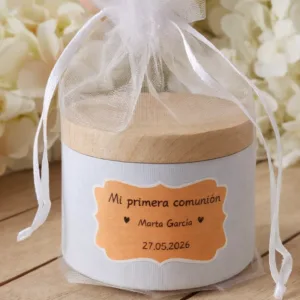 Vela artesanal aromática detalle comunión