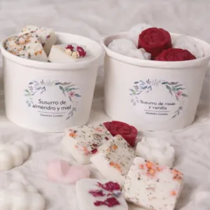 Wax Melts aromáticos artesanales · Vainilla y rosas