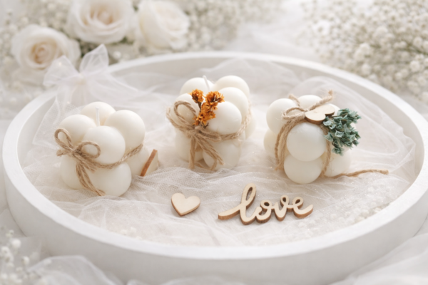 Vela burbuja detalle flores