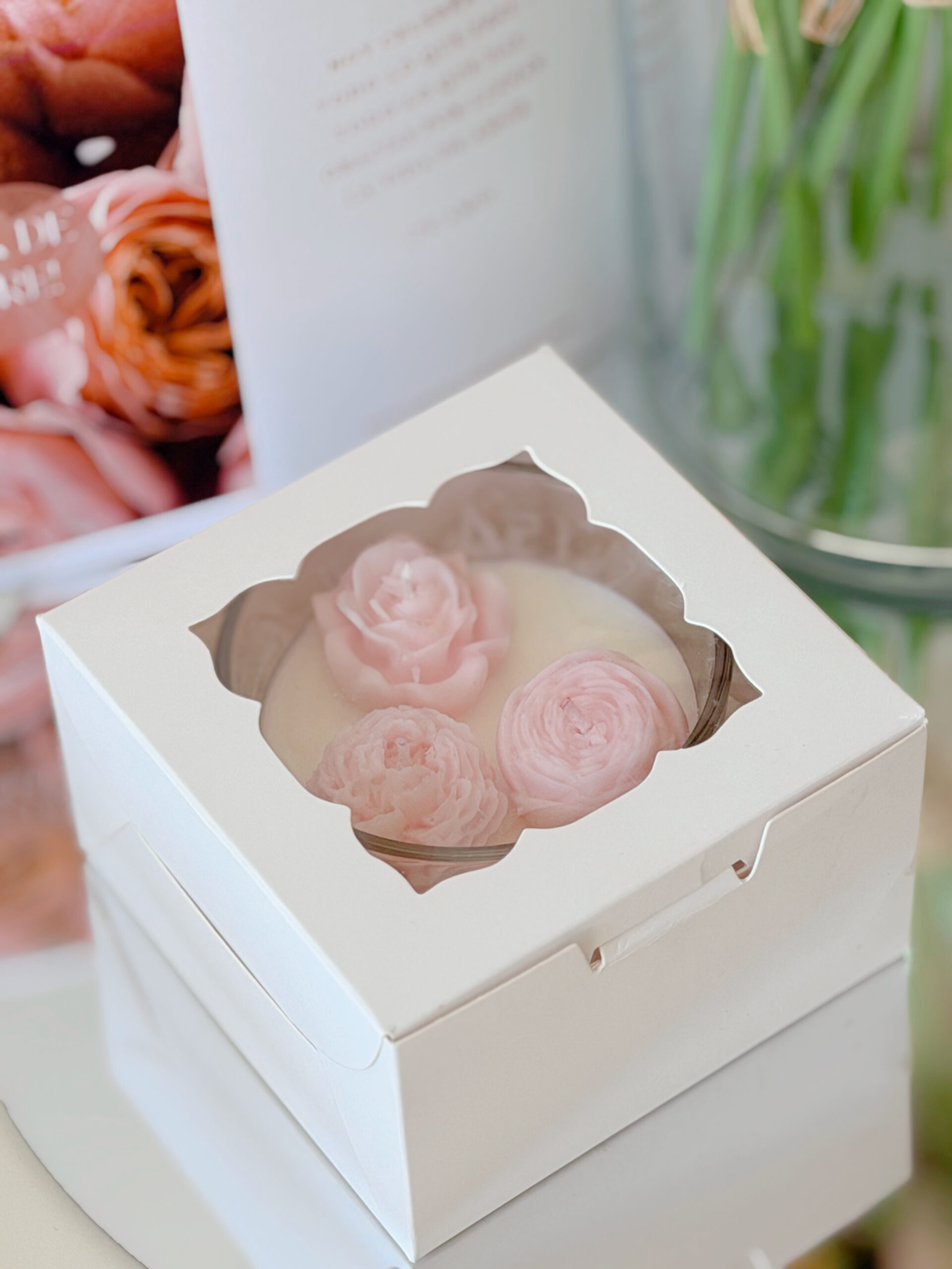 · Vela aromática tono rosa suave · - Imagen 7