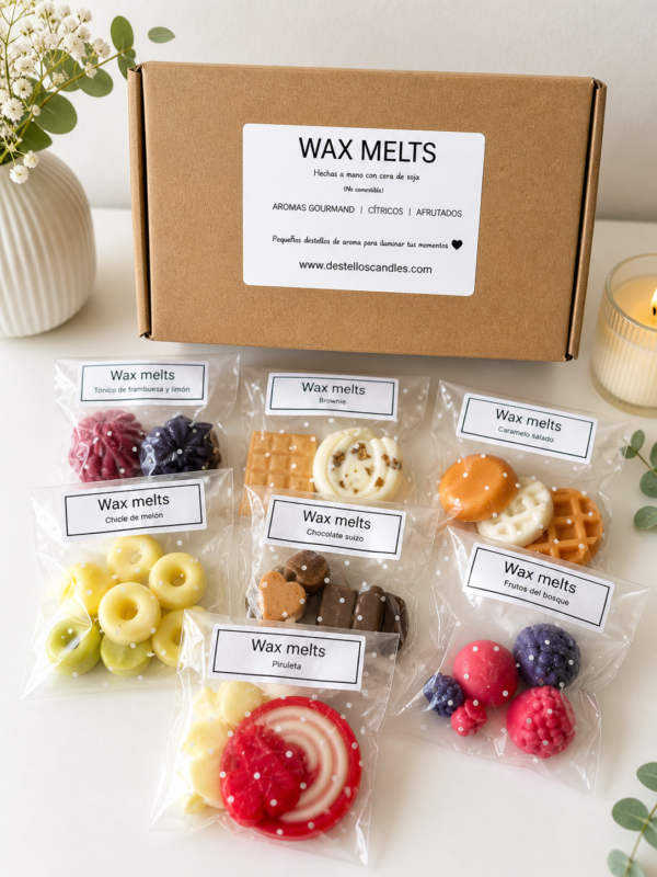 Wax Melts · 7 Aromas · Gourmand · Cítricos · Afrutados · 120g ·